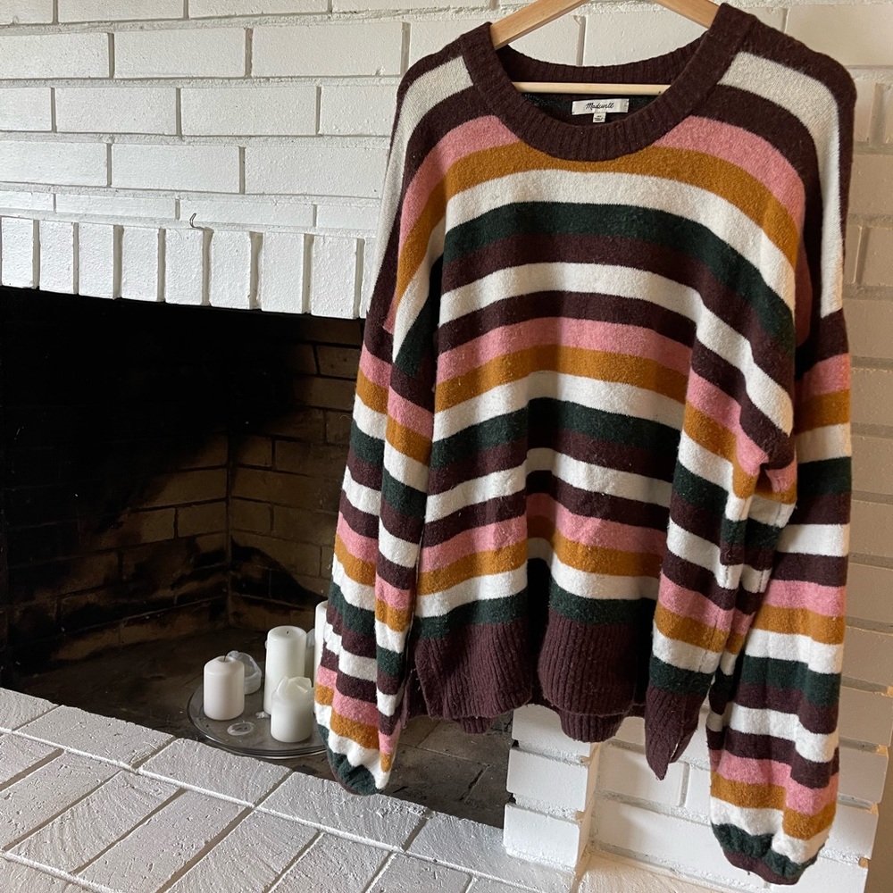 Madewell Payton striped crew neck sweater